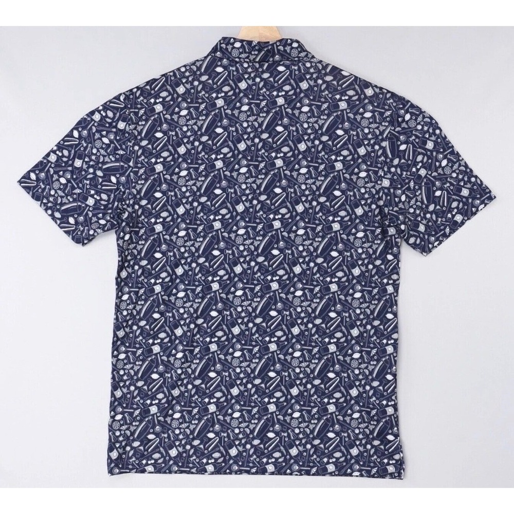 Callaway Mens Golf Polo Shirt Size XL Short Sleeve Navy Blue Cocktail Print NWT - Picture 16 of 16